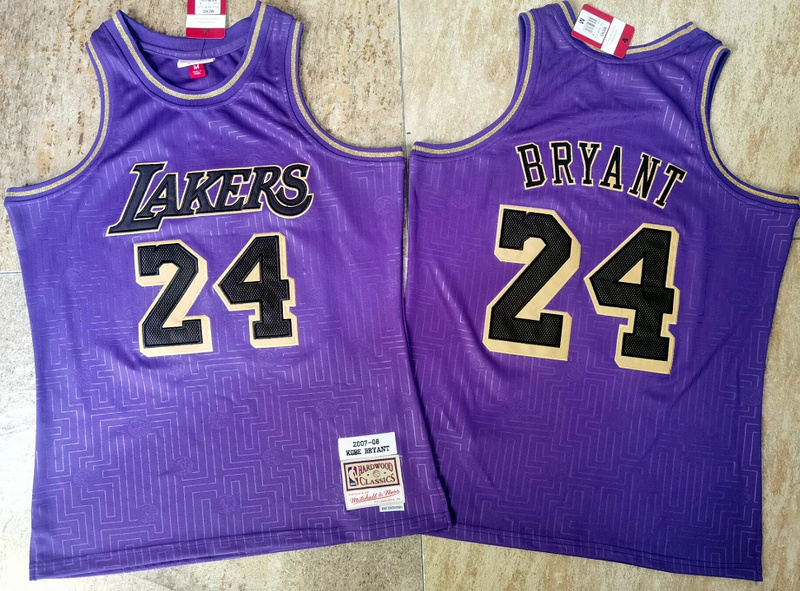 Men Los Angeles Lakers #24 Bryant purple Game Nike NBA Jerseys Print